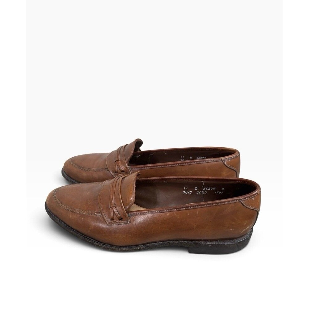 Vintage 1990 Allen Edmonds Barrington 7067 Brown Leather Loafers Size 11 D